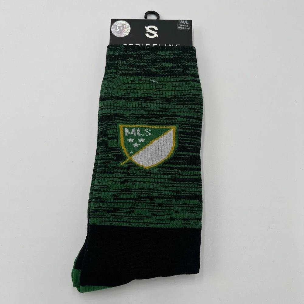 Strideline Portland Timbers MLS Economy Knit Crew Socks Green Black Mens M/L NEW